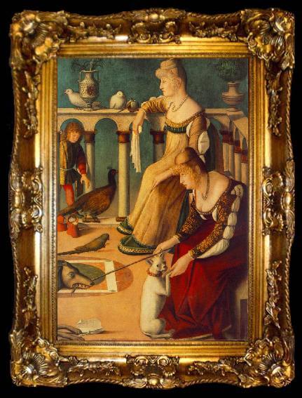 framed  CARPACCIO, Vittore Two Venetian Ladies  dfg, ta009-2